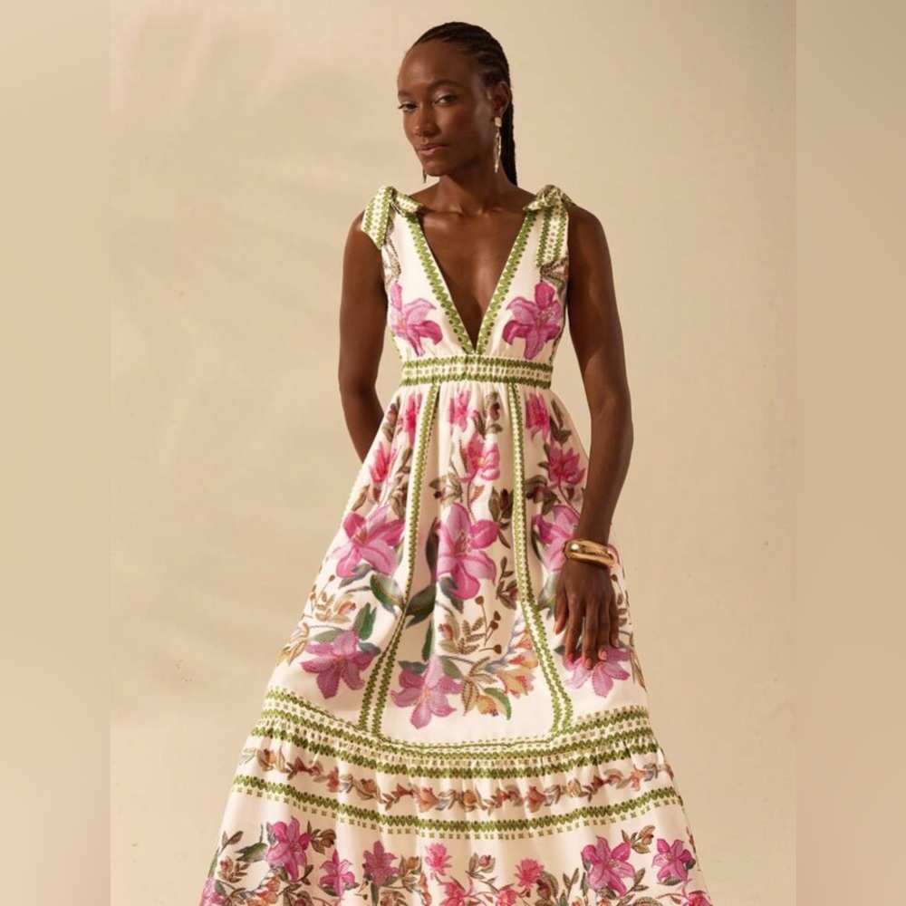 SHEIN Floral V Maxi Sundress